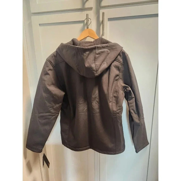 NWT New Balance Softshell 4-Way Stretch Jacket Hooded Fleece Grey Men's Sz M - Picture 2 of 7